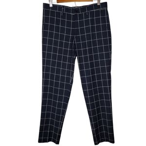 Forever 21 Navy Blue White Preppy Checkered Men's Pants Sz 31